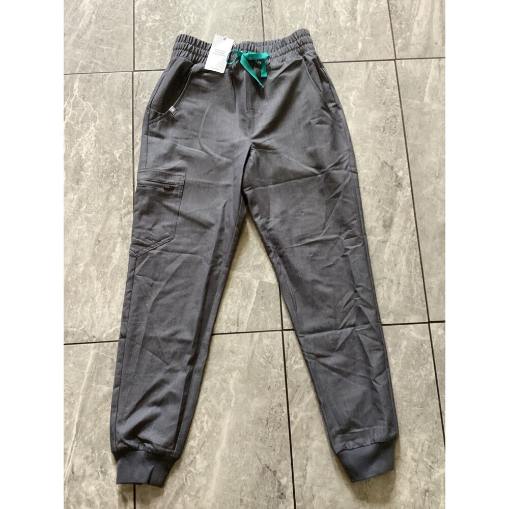 FIGS Scrub Pants Womens XS Petite Gray Zamora High Waisted Jogger Cargo Pockets